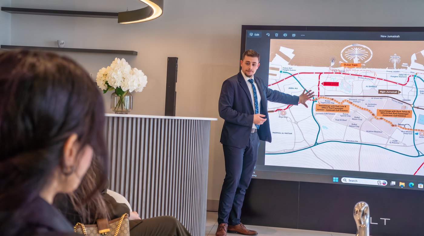 A Monarch Hill broker presenting a land masterplan